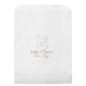 Whether you are celebrating a wedding, birthday party, or giving a dog themed party favor, this bag is perfect for you. Featuring an adorable dog graphic, this bag is perfect for German Shepard owners and German Shepard lovers. 
