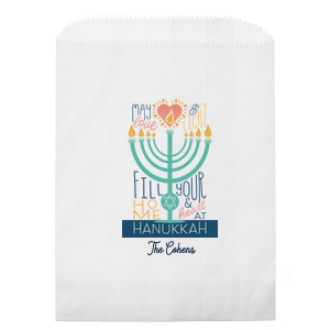 Send guests home this holiday season with leftovers and goodies with the Love and Light Hanukkah Bag. The festive phot bag is stylish and functional, perfect for nearly any hanukkah celebration.