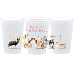 Celebrate your dog themed party with ForYourParty's customizable Puppy Party photo cups.  With a pack of party ready pups and room for your text, these cups will wow your guests.