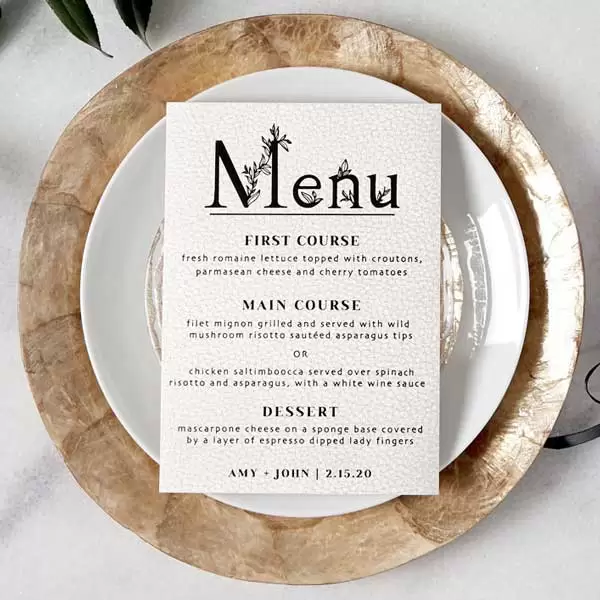 Menu (5 x 7) (Foil)