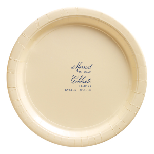 Our beautiful custom Vanilla Appetizer Plat with Matte Navy Ink Plate Ink Colors couldn't be more perfect. It's time to show off your impeccable taste.