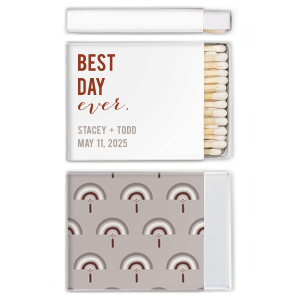 ForYourParty's chic White Square Custom Photo Matchbox with Matte Taupe Ink Digital Print Colors and Matte Brick Ink Digital Print Colors will give your party the personalized touch every host desires.