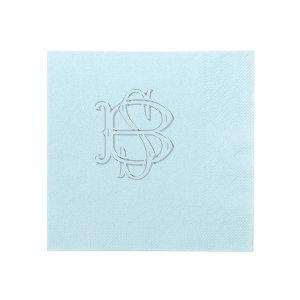 Pair elegance and functionality together with the Embossed Monogram Napkin. The increasingly popular embossed style is perfect for leaving a lasting impression on guests. Available in a variety of sizes, styles and colors, the design suitable for nearly any occasion, from engagement events to formal functions.