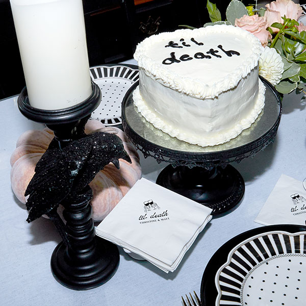Til Death Napkin aside cake