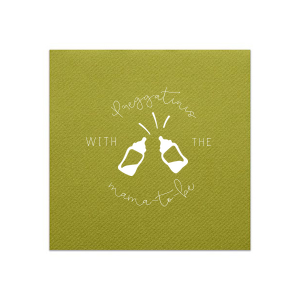 ForYourParty's elegant Moss Green Cocktail Napkin with Matte White Foil Color has a Baby Bottles graphic and is good for use in Baby Shower themed parties and can't be beat. Showcase your style in every detail of your party's theme!