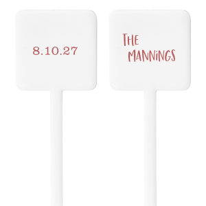 The Dual Charm Stir Stick elegantly blends a classic, bold date inscription with a whimsical, handcrafted family name script, lending a personalized touch to your celebratory drinks. Create a lasting impression at your with stylish accents that are fashionable and functional. Perfect for adding a bespoke element to weddings, anniversaries, or family gatherings.