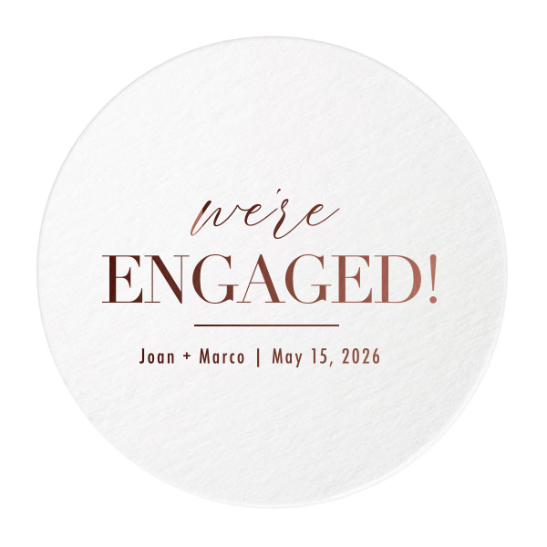 Our custom Blush w/ Kraft back Hexagon Coaster with Satin Copper Penny Foil can be customized to complement every last detail of your party.