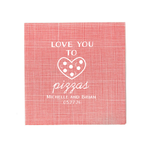 Our personalized Convertible Red Cocktail Napkins with Bleed with Matte White Foil has a Heart Outline graphic and is good for use in Hearts, Wedding themed parties and can't be beat. Showcase your style in every detail of your party's theme!