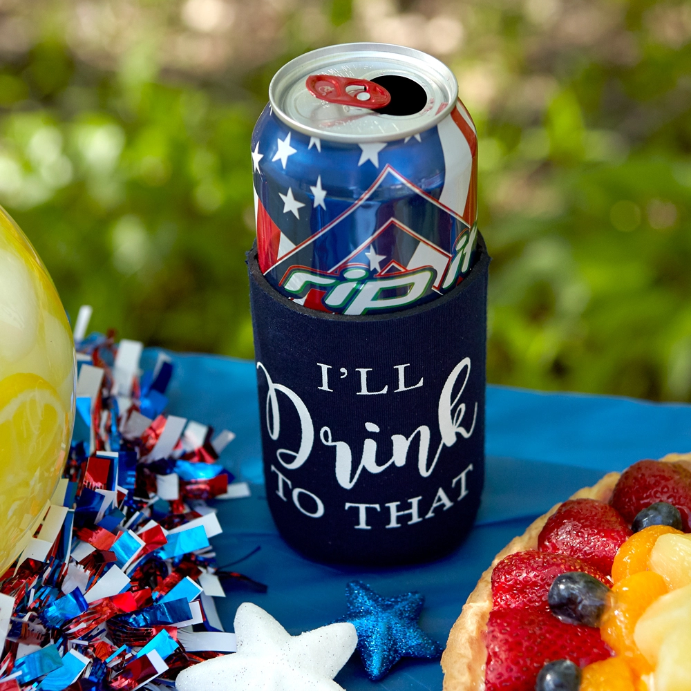 give your guests personalized can coolers this 4th of July