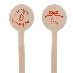 Spread the love at your next party event with the Hand-drawn Bow & Names Stir Stick. Featuring customizable names and dates in a your choice of colors, add a personal touch that guest's are sure to love.