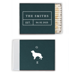 Showcase the full family with the Family Pet Match, elegantly framing your family name and establishment year, complemented by a cherished pet graphic, symbolizing unity and love in a sophisticated, heartwarming design.