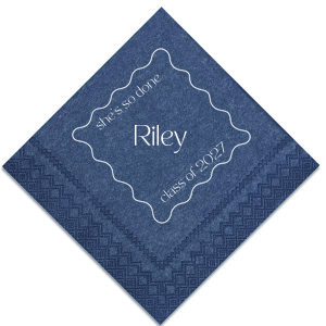 The So Done Graduation Napkin is perfect for celebrating the recent graduate in your life. The cheeky customizable design comes available in a wide selection of colors and styles to best match your special event's vibes.
