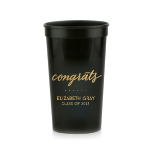With the Simple Congrats Cup celebrate with refined sophistication. The elegantly bold scripted "congrats" adds a touch of class, perfect for honoring any special occasion. Personalize with a name and event for an effortlessly chic celebration.