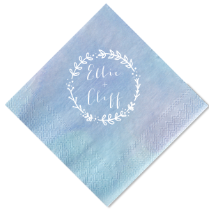 The Rustic Charm Botanical Wreath Names Napkin boasts a rustic charm with celebrants' names in a homespun, handwritten-style script. Encircled by a unique, whimsical wreath of varied botanical doodles connected by playful dots, this design exudes a darling, down-to-earth feel, perfect for adding an artistic flair to any event.