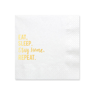 Our personalized White Cocktail Napkin with Shiny 18 Kt Gold Foil will make your guests swoon. Personalize your party's theme today.