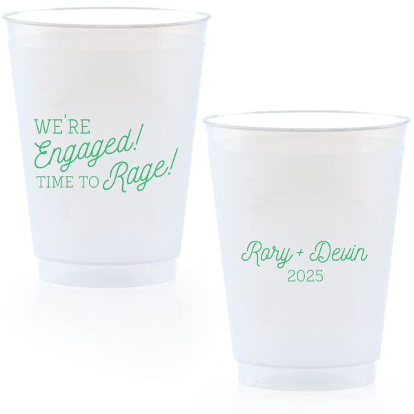 ForYourParty's personalized Green 12 oz Frost Flex Color Cup with Matte White Ink Cup Ink Colors can be personalized to match your party's exact theme and tempo.