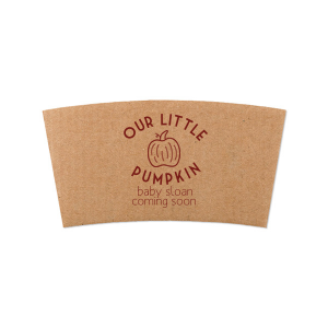 Have your pick of the patch with the Our Little Pumpkin Coffee Sleeve. The stylish and functional sleeve features personalized text and the ability to upload custom graphics. Create a design perfect for your event or business!