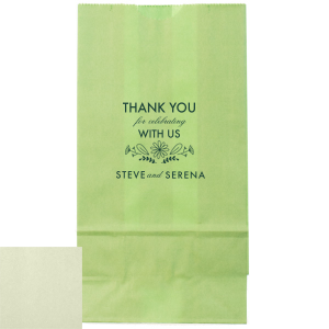 Express heartfelt thanks with the Floral Thank You Wedding Gift Bag, adorned with hand-drawn blooms and a sincere stacked message. This energetic design, featuring the couple's names, offers a sweet token of appreciation for your cherished guests.