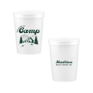 Toast to the good times with the Welcome to Camp Bachelorette Cup. The scenic design is ideal for destination bachelorette events but is suitable for any outdoorsy occasion. The customizable design comes in your choice of style and color to make your momentous party all the more memorable. 