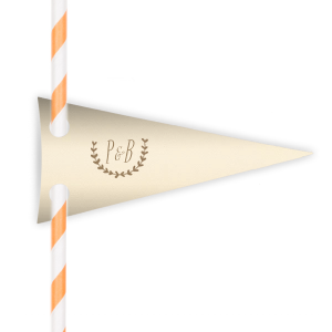 ForYourParty's personalized Strathmore Ivory Pennant Straw Tag with Shiny Champagne Foil has a Branch 1 graphic and is good for use in Frames themed parties and can be personalized to match your party's exact theme and tempo.