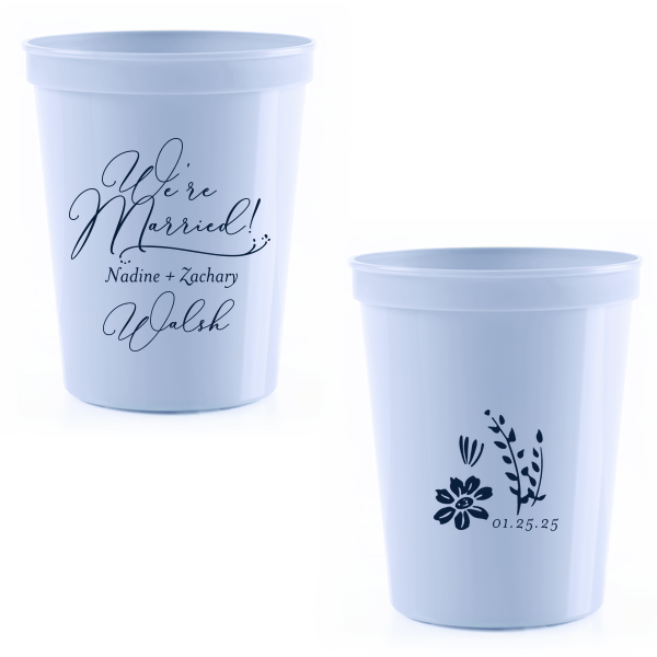 We're Married Bold Script Stadium Cup