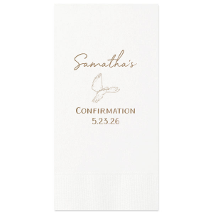 Personalized White Cocktail Napkin with Shiny Champagne Foil has a Dove graphic and is good for use in Animals, Beach/Nautical themed parties and will look fabulous with your unique touch. Your guests will agree!
