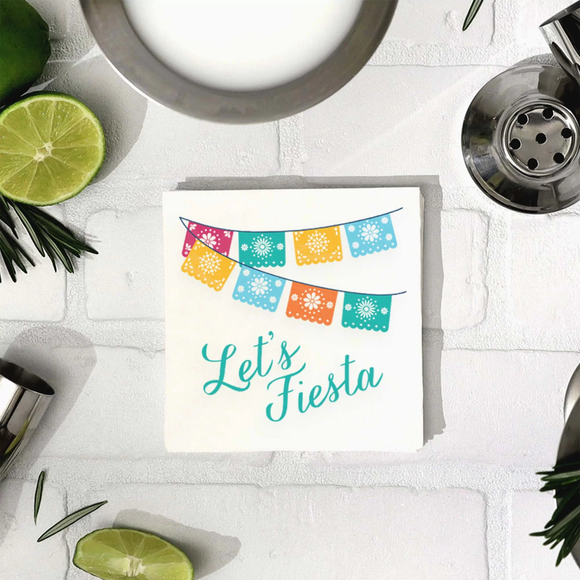 Let's Fiesta Napkin with cocktail shaker