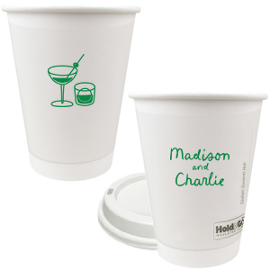 Add a splash of fun with the Cocktail Hour Couples Cup. Featuring text personalized to your name in the screen print ink color of your choice, the popular design is perfect for anniversaries, retirements and engagements!