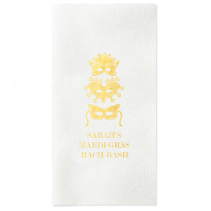 Personalized napkins take your Mardi Gras celebration to the next level! Celebrate this year in style with custom Mardi Gras napkins.