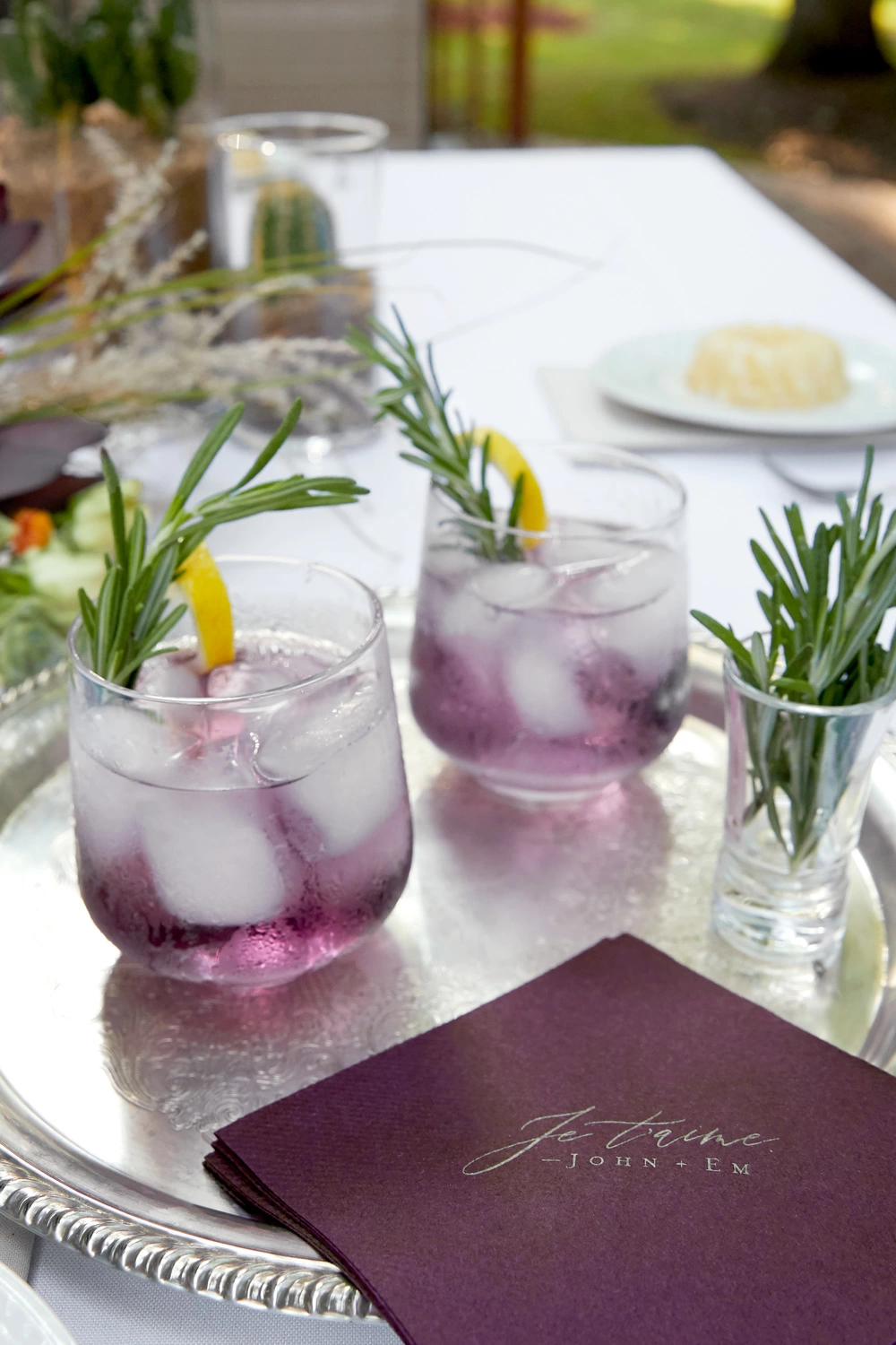 vodka lavender lemonade recipe with personalized cocktail napkins