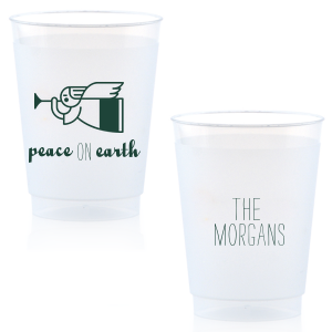 ForYourParty's chic Matte Spruce 16 oz Frost Flex Cup with Matte Spruce Print Color has a Angel 2 graphic and is good for use in Christian Symbols, Christmas themed parties and will look fabulous with your unique touch. Your guests will agree!
