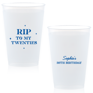 Commemorate a milestone birthday with the New Decade Starburst Cup, personalized with the honoree's name and the dawn of a new era. Featuring "RIP to my twenties" or your custom age farewell, this cup is sprinkled with celebratory stars, perfect for commemorating the next fabulous decade.