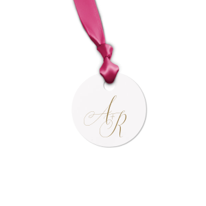 Custom Watercolor Blue Sky Scalloped Gift Tag with Matte White Foil will give your party the personalized touch every host desires.