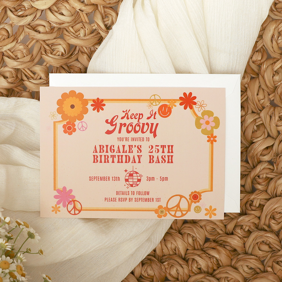 Disco Night Groovy Birthday Invitation