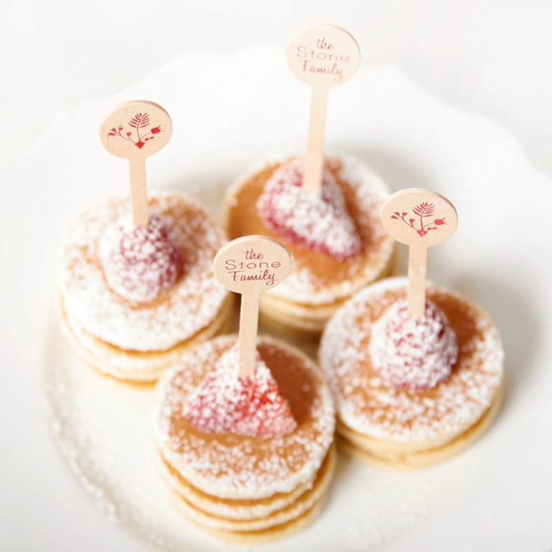 custom stir sticks for pancake stacks at Mothers Day brunch