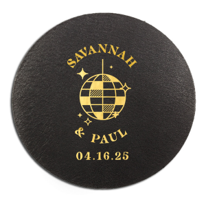 The Retro Wedding Coaster is here with an amazing graphics with a Disco Ball and your name on it! Let's celebrate in style, bring your favorite coasters and put your favorite drink on them! Everyone will love them! 