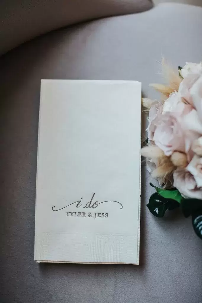 custom designed wedding guest towels