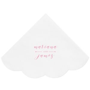 Artistic elegance defines the Elegant Swirling Script Stacked Names Wedding Napkin. The couple’s names dance in beautifully swirling script. A subtle dividing line accent highlights their union, blending sophistication with whimsy to commemorate their special day in style.
