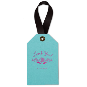 The ever-popular Poptone Tiffany Blue Luggage Gift Tag with Shiny Fuchsia Foil Color has a Sunflower Bouquet Centerpiece graphic and is good for use in Lovely Press themed parties and will impress guests like no other. Make this party unforgettable.