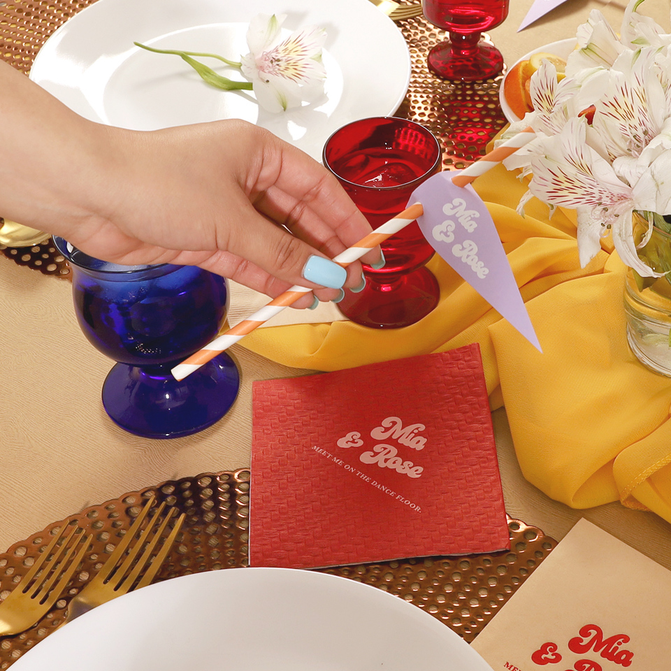 Mod Mediterranean Retro Straw Tag