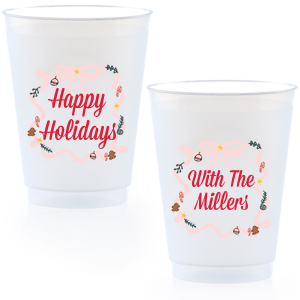 Happy Holidays Bows Full Color Cup