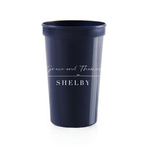 Our custom Navy 16 oz Stadium Cup with Matte White Ink Cup Ink has a Heart Beat Line and is good for use in Accents, Hearts themed parties and will give your party the personalized touch every host desires.