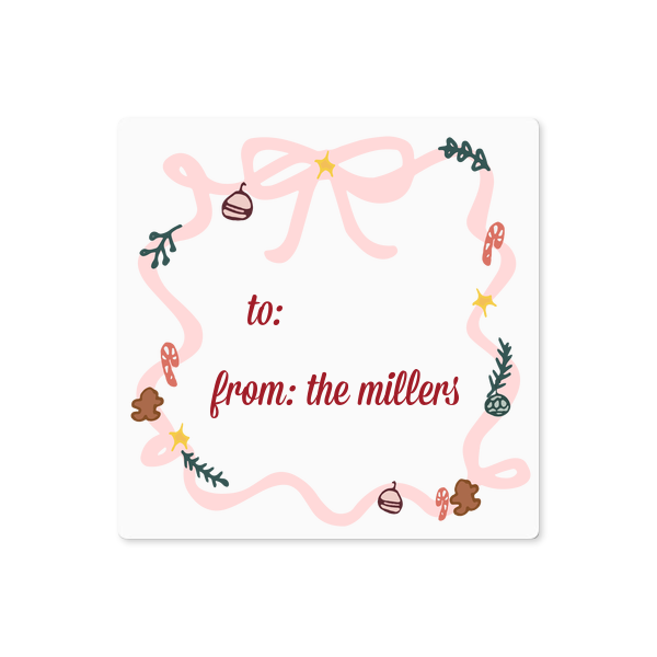 Holiday Bow Label