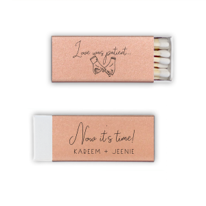 The ever-popular Stardream Blush Classic Matchbox with Matte Navy Foil has a Pinky Promise graphic and is good for use in Wedding themed parties and couldn't be more perfect. It's time to show off your impeccable taste.