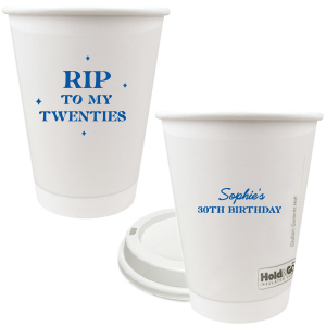 Commemorate a milestone birthday with the New Decade Starburst Cup, personalized with the honoree's name and the dawn of a new era. Featuring "RIP to my twenties" or your custom age farewell, this cup is sprinkled with celebratory stars, perfect for commemorating the next fabulous decade.