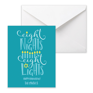 Eight Nights Eight Lights Hanukkah Card