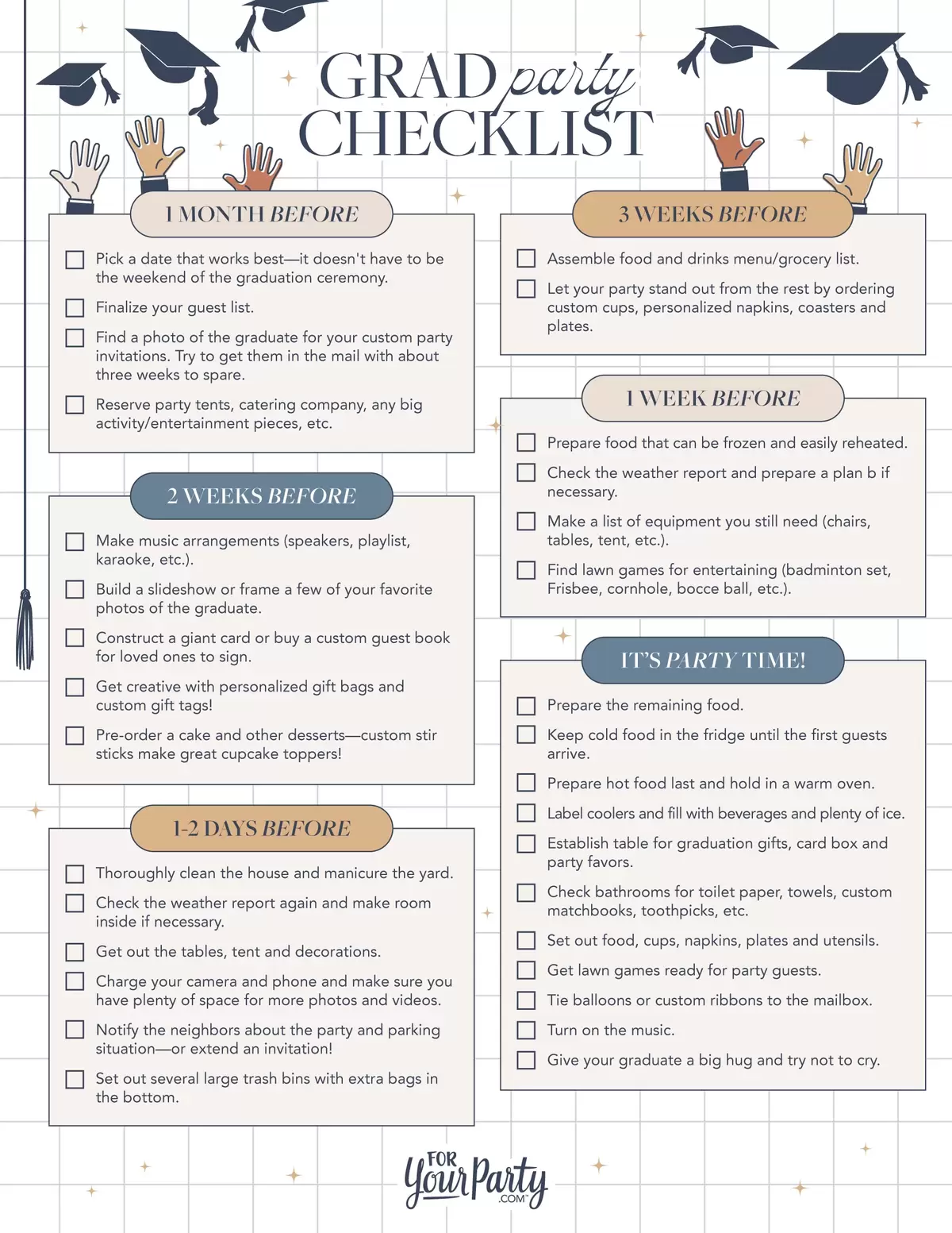 graduation party checklist