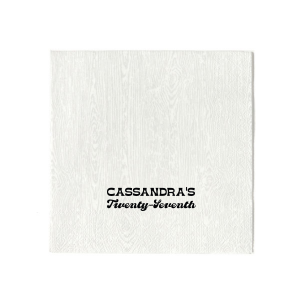 The Bowling Birthday Minimal Napkin showcases personalized text celebrating the name and age of the birthday bowler. Perfect for adding a custom twist to your laneside festivities. Ideal for any bowling enthusiast's birthday celebration.