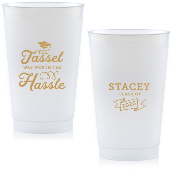 Raise a toast to hard work and success with the Worth The Hassle Graduation Cup. Bursting with energy and celebratory flair, this design captures the excitement of graduation. Perfect for honoring the graduate who knows the tassel was truly worth the hassle.