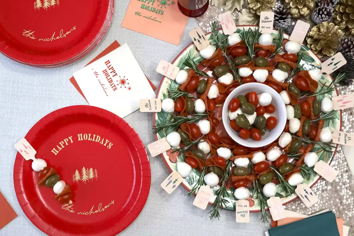 Holiday Charcuterie Board with custom plate